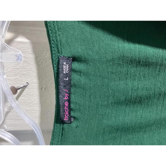 Fraiche by J Elegant Green Faux Wrap Maxi Dress with Long Sleeves Large - Picture 7 of 15